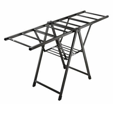 Imagem de LULUMAIC Escorredor de roupas dobrável de 2 camadas com asas ajustadas em altura