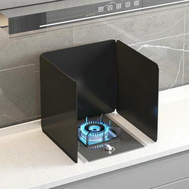Imagem de Protetores de respingos dobráveis para cozinha, proteção contra respingos de barreira de óleo, backsplash para fogão, aço carbono, para fogões a gás, acampamento, churrasco