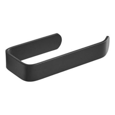Imagem de Suporte Papel Higiênico Preto Adesivo S/furos Parede Elegant - FBB Sto