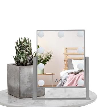 Imagem de Espelho de Maquilhagem com Luz - Controlo Tátil de 3 Cores, Portátil e com Dimmer,Espelho De Maquilhagem LED Iluminado Para Decoração De Mesa | Para Mulheres E Raparigas Mãe Filha Casa De Banho Quarto