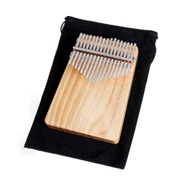Imagem de Piano de polegar Kalimba de 17 teclas de madeira maciça instrumento musical com martelo de afinação