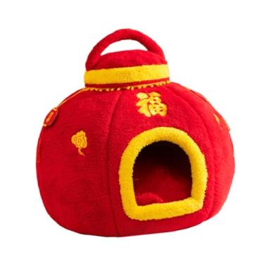 Imagem de Whtkoph Cama toca para gatos, quente para gatos de interior, almofada espessa, canil para filhotes, acessórios para animais de estimação, L