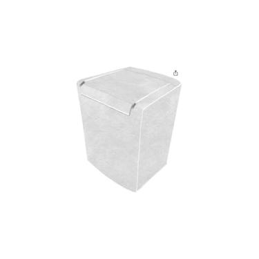 Imagem de Capa para Máquina de Lavar em PVC Branca com Tampa, 62x80x62cm, Material Poliéster, Proteção contra Poeira e Chuva