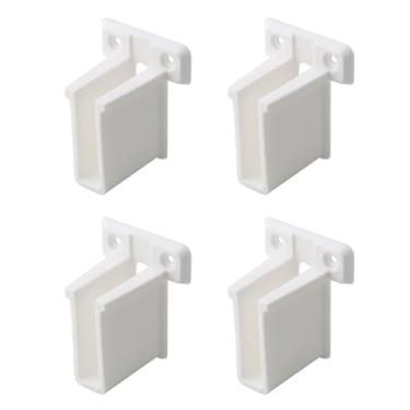 Imagem de TAODAN 4 peças de comprimento 1/2 polegada suporte de plástico branco com parafusos e tubo de expansão RV acessórios suporte de barra de janela adequado para sistemas de armário e armário