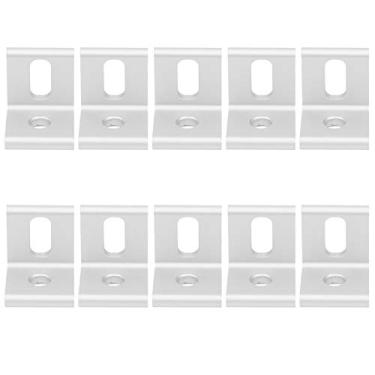 Imagem de Suporte de canto de ângulo reto em forma de L Suporte de ângulo reto Suporte de canto de ângulo resistente Suporte de alumínio de 90 graus para estantes de móveis Projetos DIY 10 (2020 ângulo de