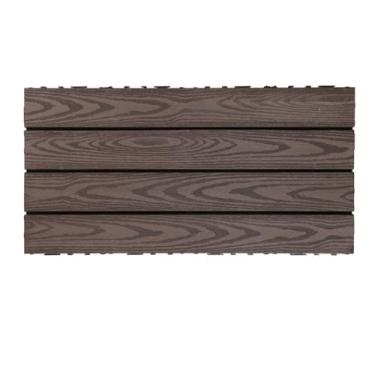 Imagem de SPXMQSS Azulejos de deck compostos ao ar livre, azulejos de piso de jardim, azulejos de plástico de madeira resistentes ao desgaste para uso interno e externo 30 x 60 x 2,2 cm D 18 peças