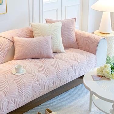 Imagem de HGTRH Capas de sofá macias para sofá seccional lavável, nova capa de sofá em forma de L, canto/reclinável/capa de sofá de couro para cães, capa para sofá rosa 70 x 70