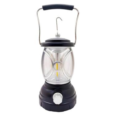 Imagem de Lanterna LED Retrô, Portátil, Preta, 22,5cm x 9cm, 2 Níveis de Intensidade, Alimentação por Pilhas AAA, 130lm, com Carregador USB