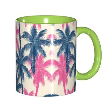 Imagem de Zeraoke Canecas de café criativas com estampa de palmeira, personalizado, presente para família, tamanho de 325 ml, unissex