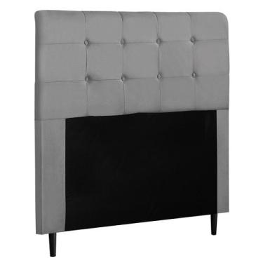 Imagem de Cabeceira Cama Box Casal Queen Luna 160cm Suede Cinza - Desk Design
