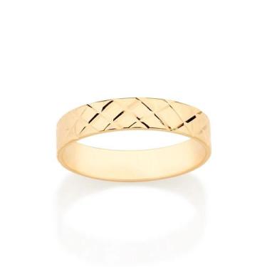 Imagem de Aliança Rommanel Banhado Ouro Diamantada E Trabalhada 4mm 513274, 30