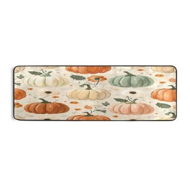 Imagem de Qilmy Tapete de corrida de abóbora colorido de Ação de Graças, 183 x 61 cm, antiderrapante, antifadiga, confortável, tapetes longos, para quarto, sala de estar, banheiro, corredores, entrywa491