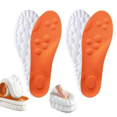 Imagem de Palmilhas Steppers para homens e mulheres, Footstr 4D Palmilhas respiráveis de espuma viscoelástica para massagem na nuvem, suporte de arco e conforto acolchoado, alívio da dor nos pés, serve para