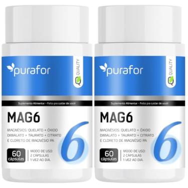 Imagem de Kit 02 Mag6 | Suplemento Magnésio 6em1| Quelato, Taurato, Dimalato | Alta Absorção | Recuperação e Equilíbrio | 120 Cápsulas
