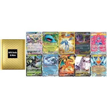Imagem de Pokémon Compatible Ultimate Card Lot - 10 Premium Cards - All Double Rares or Better - Double, Ultra, Illustration, Secret & Hyper Rares - Gold MTG Decks & More Packaging.