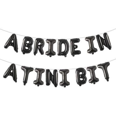 Imagem de A Bride in A Tini Bit Balões de letras para decoração de festa de despedida de solteira com tema Espresso Martini (A BRIDE IN A TINI BIT Black)