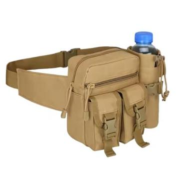 Imagem de Pochete com estilo tático militar equilibrado com versatilidade casual, looks de dia a dia e outfits de aventuracompartimentos organizados que combinam funcionalidade tática com praticidade (MARROM)