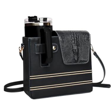 Imagem de com Porta-Copos | Bolsos Impermeáveis Portáteis com Alça | Sacola Térmica - de Ombro para Garrafa de Água, Mulheres, Esportes, Academia, Caminhada, Trilha, Viagem, Acampamento, Ciclismo, Fitness, Ao A