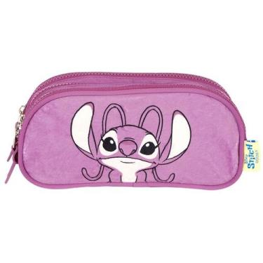 Imagem de Estojo escolar Angel Stitch Disney Luxcel - roxo - MAXLOG