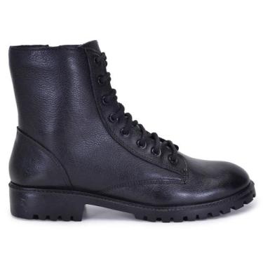 Imagem de Coturno Botinha Feminino Com Zíper Tratorado Couro Legitimo - Evora, 3