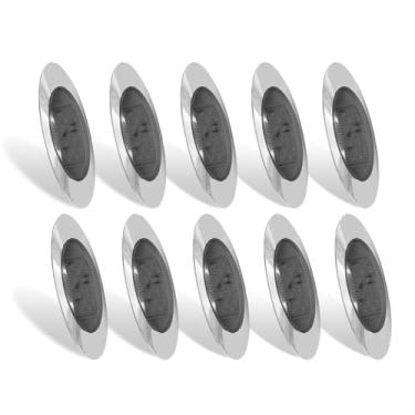 Imagem de 10 peças de 16,5 cm, 16 luzes de LED ovais âmbar com moldura cromada, substituição de luz panelite ultrafina para caminhão Peterbilt Kenworth Freightliner