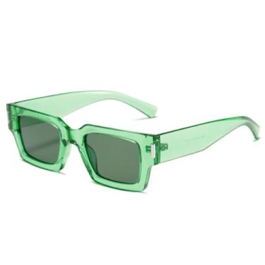 Imagem de Óculos de Sol Femininos de Luxo UV400 Vintage Masculinos com Rebites (Verde escuro)