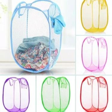 Imagem de Cesto Organizador Dobrável Multiuso, Poliéster, 40x70cm, Cor Sortida, Resistente e Durável, para Roupas e Brinquedos