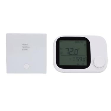 Imagem de Asixxsix Termostato inteligente, termostato sem fio WiFi com ecrã de cores LCD, Mostração de Humidez do Tempo, Controlo do APP, Assistente de Voz, Termostato programável (WHITE)