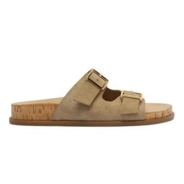 Imagem de Sandália Papete Camurça Cortiça Fivelas Lançamento Arezzo-Feminino