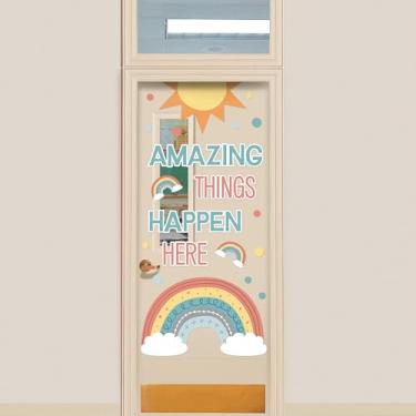 Imagem de Conjunto de decoração de porta de sala de aula Amazing Things Happen Here de 40,6 cm x 61 cm - 23 peças