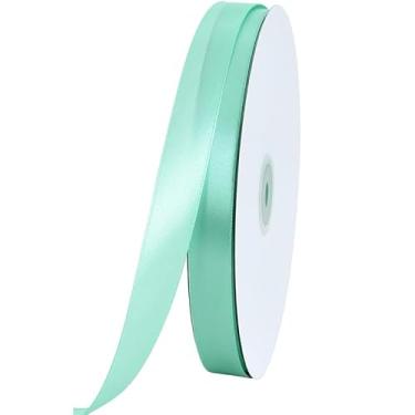 Imagem de 25 jardas laço de fita de cetim 1 rolo 2 cm de largura fita sólida DIY artesanato presentes festa de casamento decoração de embrulho de cadeira - azul claro