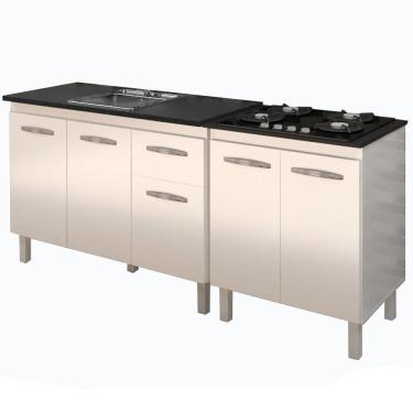 Imagem de Balcao Pia 120cm E Cooktop 4 Bocas Mobbs Branco