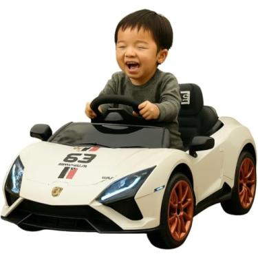 Imagem de Carrinho Elétrico Infantil Esportivo Branco, com Controle Remoto, 30kg Capacidade, 108x58x30cm, para Crianças 3+ Anos