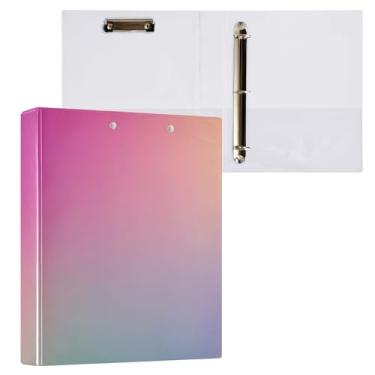 Imagem de Fichário azul rosa gradiente prancheta de 3 anéis com pasta de arquivos de prancheta para material de escritório, 1 pacote