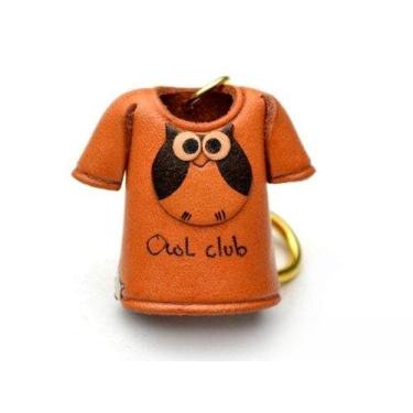 Imagem de Camiseta de coruja com chaveiro de couro 3D (G) VANCA CRAFT-pingente de chaveiro colecionável feito no Japão
