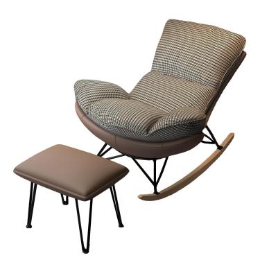 Imagem de LOERSS Cadeira de balanço para berçário, planador estofado, reclinável deslizante, cadeira de balanço interna, assento acolchoado, poltrona de encosto alto, cadeira com apoio para os pés, para