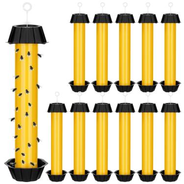 Imagem de Armadilhas para moscas para pendurar em ambientes internos e externos, armadilha de mosquitos, armadilha para mosquitos, armadilha para inseto, 25 x 6 cm (12 peças)