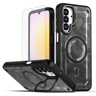 Imagem de Asuwish Capa de celular para Samsung Galaxy A26 5G capa magnética com protetor de tela de vidro temperado e suporte de proteção à prova de choque pintado suporte rígido para celular híbrido A 26 26A