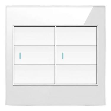 Imagem de Interruptor 2 Teclas Tipo Pulso Vidro Temperado 4X4 Branco - AUTOMAÇÃO