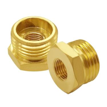 Imagem de Lovegarden 2 peças conector de mangueira de jardim de latão 3/10.2 cm GHT macho x 1/10.2 cm NPT fêmea adaptador de bucha sextavada, mangueira de água para encaixe de tubulação