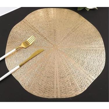 Imagem de Jogo Americano Luxo (Dourado/Prata) – Conjunto Elegante e Durável para Mesa de Jantar (Dourado,12)