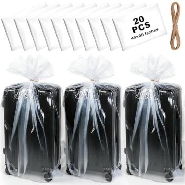 Imagem de Humyoun 20 sacos plásticos transparentes grandes de plástico para roupas, alimentos, pão de prova, massa, embalagem de roupas, armazenamento (101 x 152 cm, 1,8 mil)