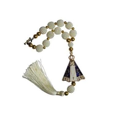 Imagem de Enfeite Carro Yeshua Nossa Senhora Aparecida, Resina, Branco