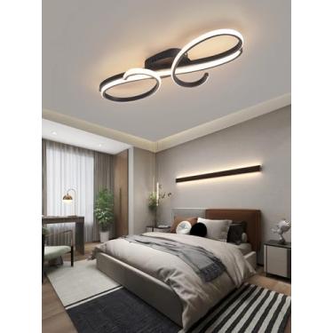 Imagem de Luminária de teto LED criativa e regulável para sala de estar com controle remoto. Luminária de teto LED de baixo consumo para ambientes internos, ideal para quarto, quarto infantil e sala d