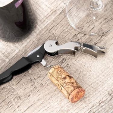 Imagem de Chef Craft Select Saca-rolhas com cortador de alumínio e abridor de garrafas, 12,7 cm de comprimento, aço inoxidável/preto