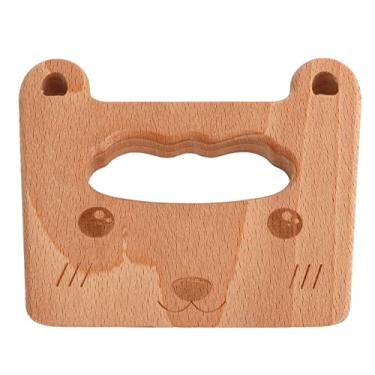 Imagem de Dioche Cortador de Madeira para Crianças Faca de Frutas e Vegetais Segura Brinquedo Montessori Ferramentas de Cozinha para Crianças Faia Natural Madeira Maciça Design Ergonômico para (Gata)