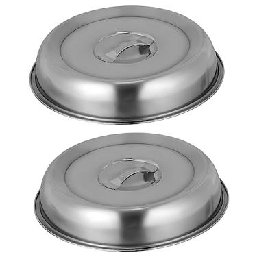 Imagem de MOLUCKFU 2 peças de cúpula redonda de aço inoxidável para churrascos e cozinha para festas ao ar livre e culinária