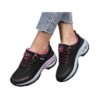 Imagem de Tênis De Caminhada Feminino Impermeável Antiderrapante Com Plataforma,