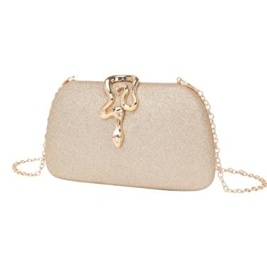 Imagem de KAPPDE Bolsas femininas modernas para noite, bolsa mensageiro, bolsa de mão para festa e banquete, Dourado, One Size