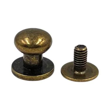 Imagem de 10 Conjuntos De Rebites De Liga Metálica Redondos Com Cabeça De Monge 